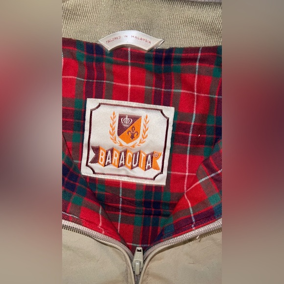 Vintage Baracuta Men’s 80’s Harrington Jacket Classic Beige Plaid Lined Large L - Picture 3 of 8